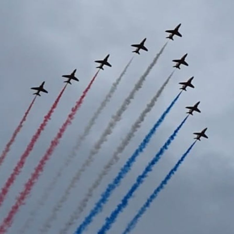 Red Arrows doing their 4D Performance.